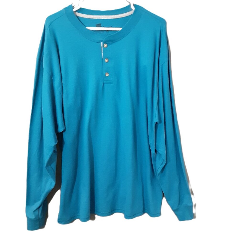 Hanes Beefy Men's Long Sleeve Shirt Size XL, Blue Pullover, Cotton, Cozy